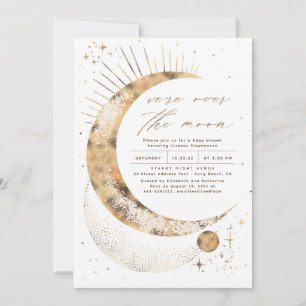 We're Over The Moon Baby Shower Invitation