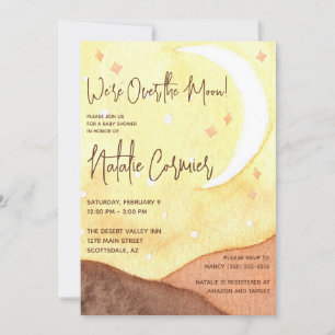 We're Over the Moon!  Desert Boho Baby Shower Invitation