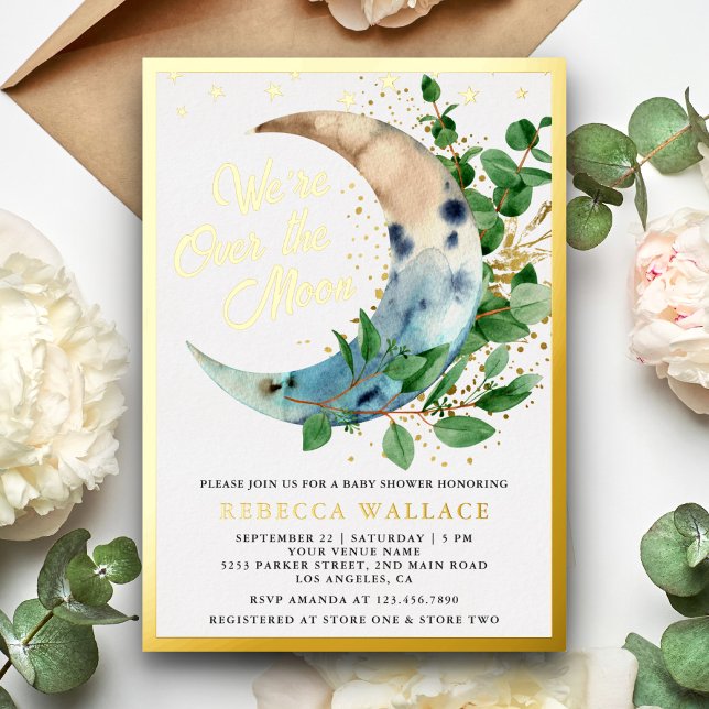 We're Over The Moon Eucalyptus Baby Shower Gold (Creator Uploaded)