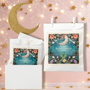 We're Over the Moon Pink Floral Girl Baby Shower Favour Bag