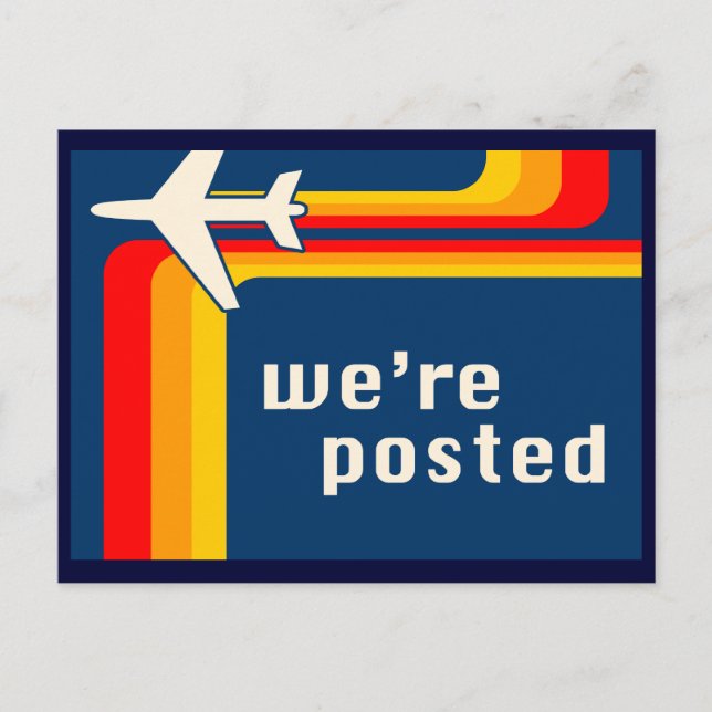 we're posted announcement : retro stripes (Front)
