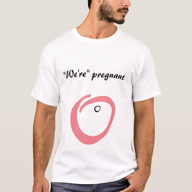 We're pregnant funny maternity men's t- shirt  (Front)