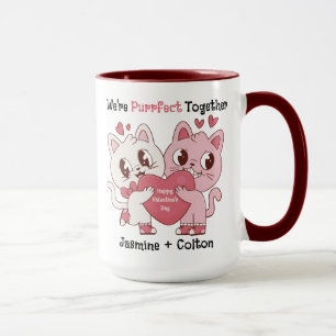 We're Purrfect Together Cute Valentine's Day Mug