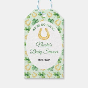 We're So Lucky Horseshoe St Patrick's Baby Shower Gift Tags