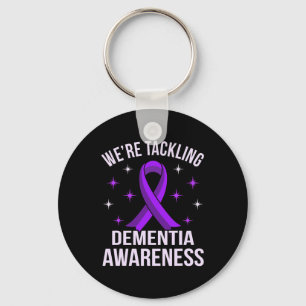 We're Tackling Dementia Awareness Alzheimer's Purp Keychain