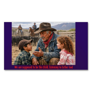 We're the child, listening to Father God Magnetic Business Card