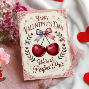 We're The Perfect Pair Shabby Chic Valentine's Day Holiday Card