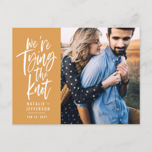 We're tying the knot announcement postcard