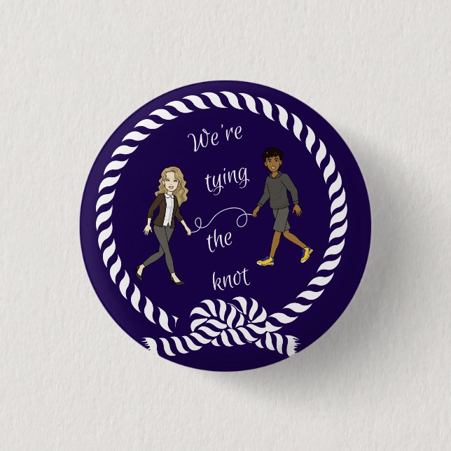 We're Tying The Knot Nautical Coloured Anime    1 Inch Round Button (Front)