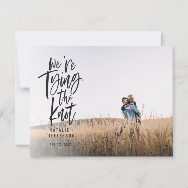 We're tying the knot save the date (Front)