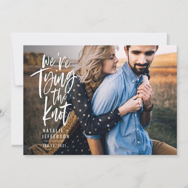 We're tying the knot save the date (Front)