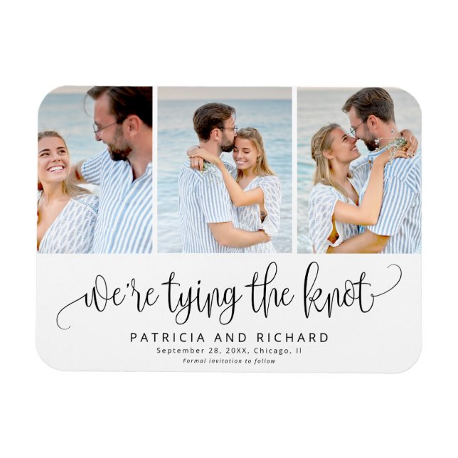 We're Tying The Knot Save The  Date 3 Photo Magnet (Horizontal)