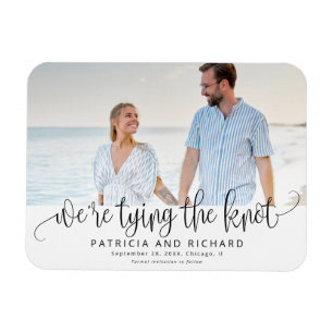 We're Tying The Knot Wedding Save The  Date Photo Magnet