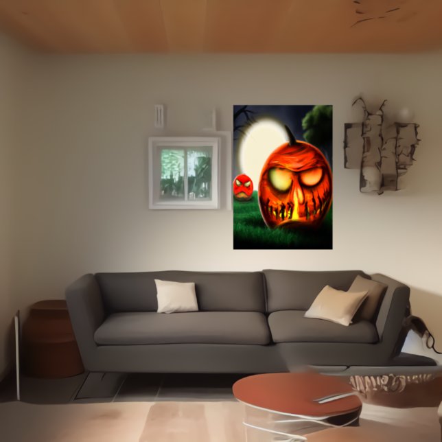 Were you scared now?  The pumpkin asked | AI Art Poster (Creator Uploaded)