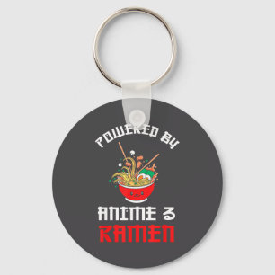 Wered By Anime And Ramen, Funny Anime Noodle Lover Keychain