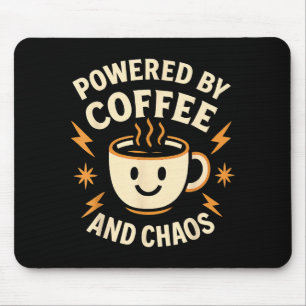 Wered By Coffee And Chaos Funny Adhd Caffeine Love Mouse Pad