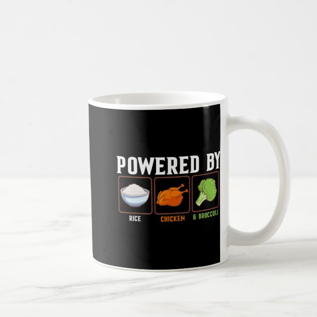 Wered By Rice Chicken And Broccoli Funny New Year  Coffee Mug (Right)