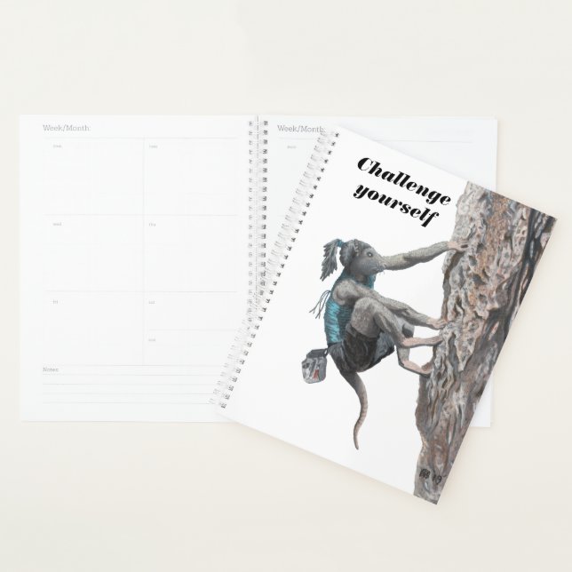 Wererat Woman Rock Climbing Challenge Planner (Display)