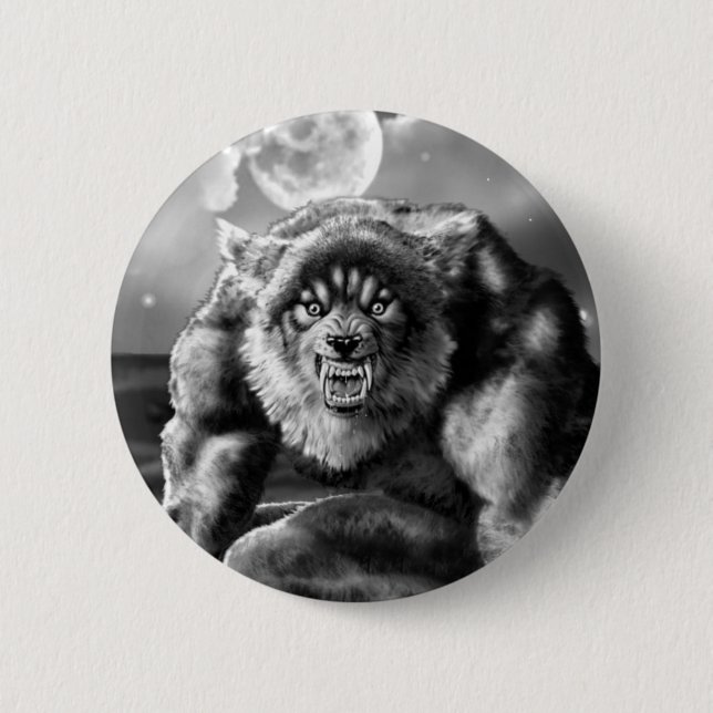 werewolf 2 inch round button (Front)