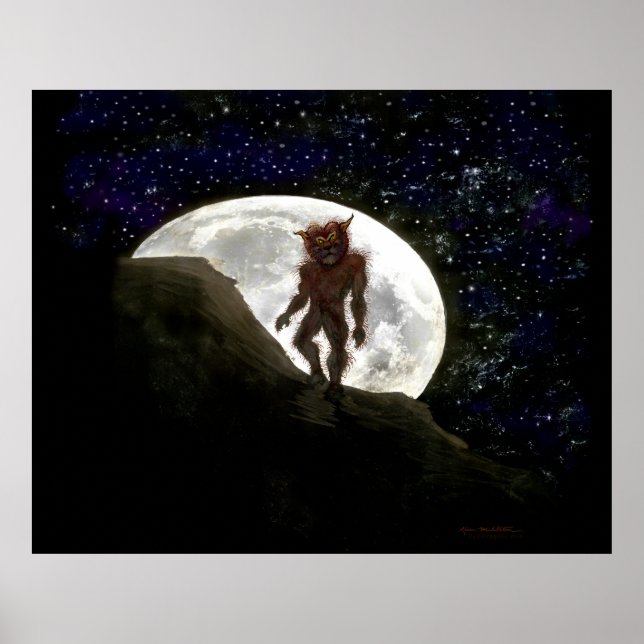Werewolf and Full Moon Poster (Front)