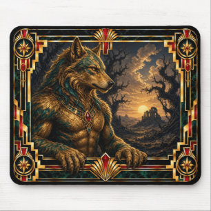 Werewolf, Art Deco Mythical Mouse Pad