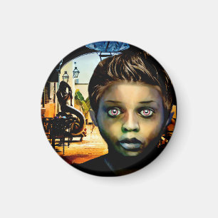 werewolf black boy in New Orleans Original Art   Magnet