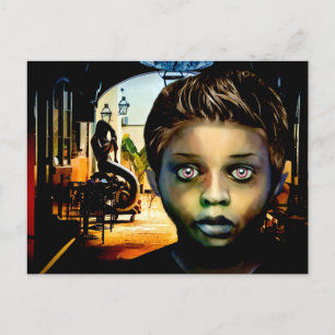 werewolf black boy in New Orleans Original Art  Postcard