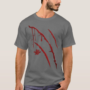 Werewolf Blood Scratch Wolf Costume Vintage Scary  T-Shirt
