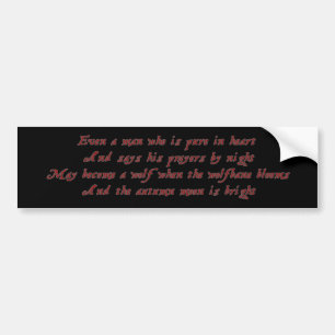Werewolf Bumper Sticker