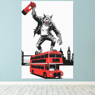 Werewolf canvas for fans of cult movie Werewolves. Print