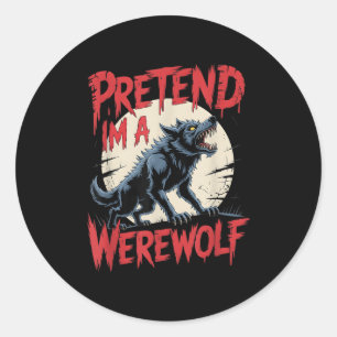 Werewolf Costume  Classic Round Sticker