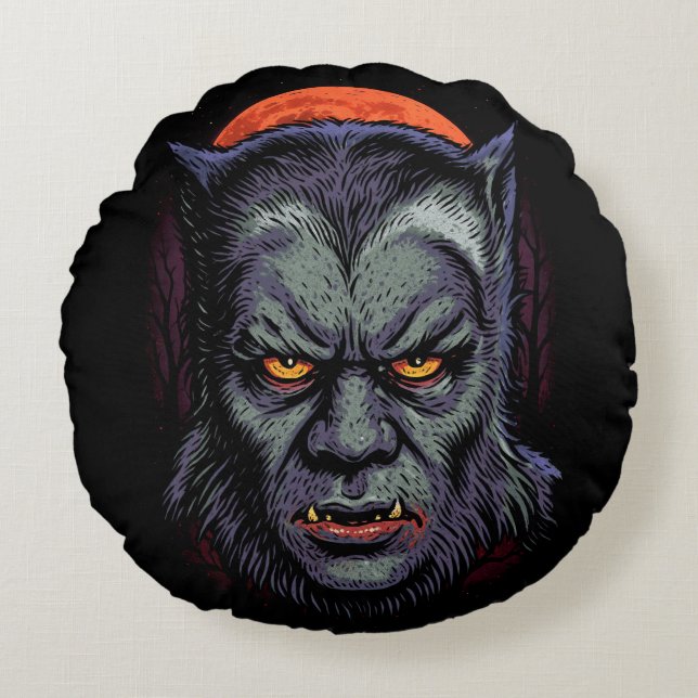 Werewolf Curse Round Pillow (Front)