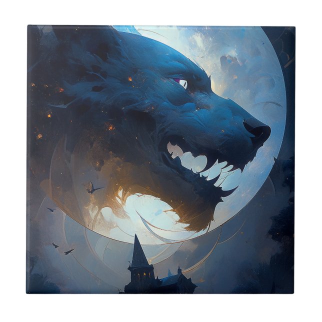 Werewolf Dark Fantasy Horror Tile (Front)