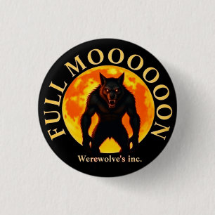 WEREWOLF FULL MOON 1 INCH ROUND BUTTON