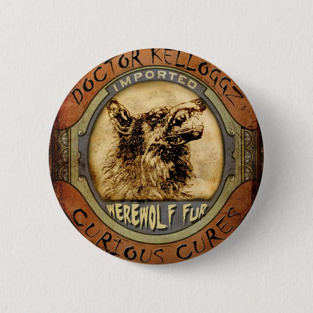 Werewolf Fur 2 Inch Round Button (Front)