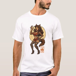 Werewolf Girl Cartoon T-Shirt