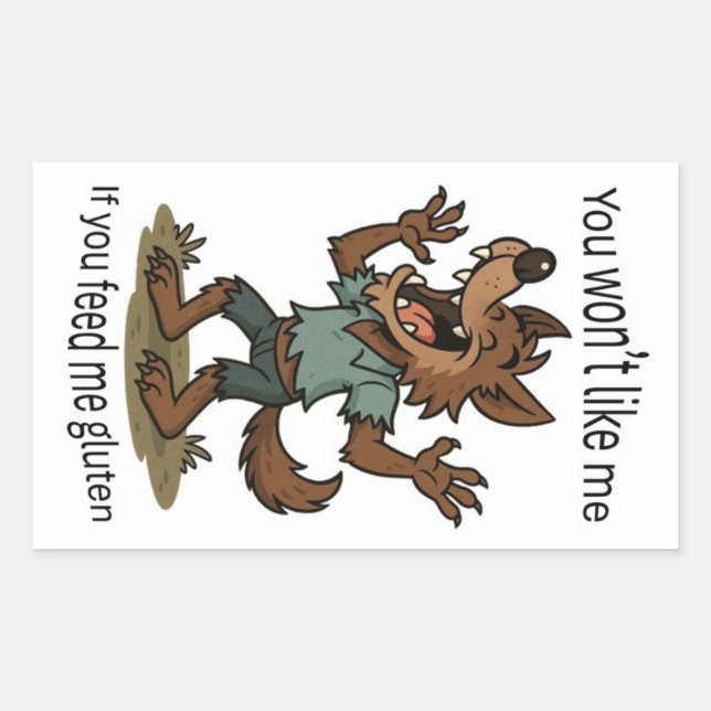 Werewolf gluten sticker (Front)