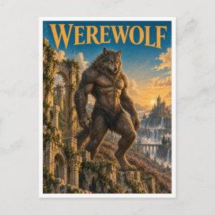Werewolf, Gothic Fantasy Monster Postcard