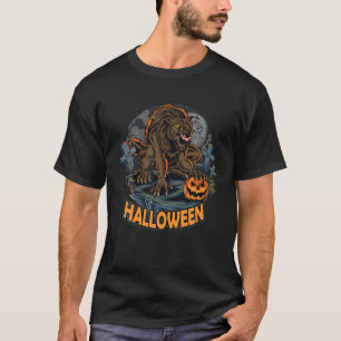 Werewolf Halloween Costume For Men, Pumpkin T-Shirt
