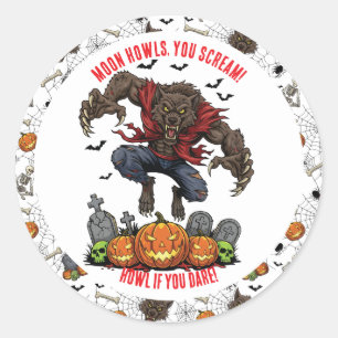 🐺 Werewolf Halloween Stickers & Labels 🎃💀