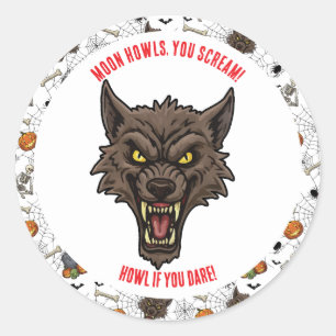 🐺 Werewolf Halloween Stickers & Labels 🎃💀