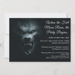 Werewolf Howl Halloween Costume Party Invitation
