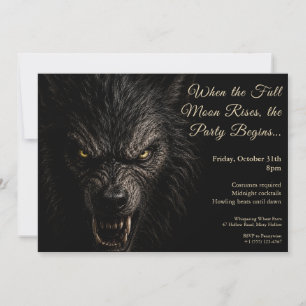 Werewolf Howl Halloween Costume Party Invitation