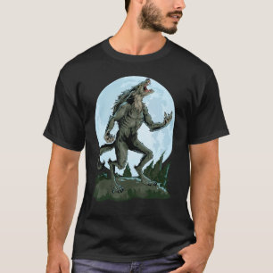 Werewolf Howling At The Moon Creepy Wolf Full Moon T-Shirt