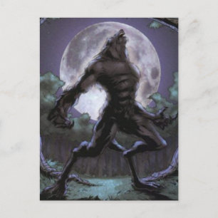 Werewolf Howling At The Moon Postcard