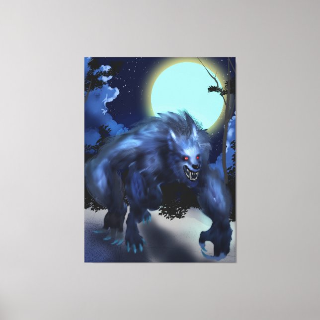 Werewolf in Moonlight Canvas Print (Front)