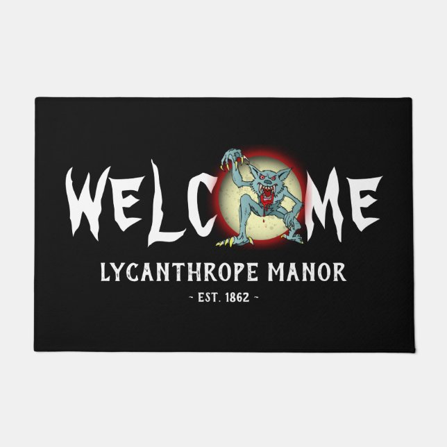 Werewolf Lycanthrope Personalize Full Moon Entry Doormat (Front)