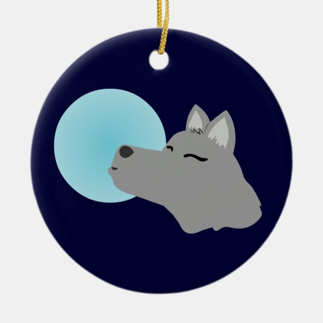 Werewolf Moon Ceramic Ornament (Front)