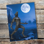 Werewolf Moon Landscape halloween Postcard<br><div class="desc">This design may be personalized by choosing the customize further option to add text. Contact me at colorflowcreations@gmail.com if you with to have this design on another product. Purchase my original abstract acrylic painting for sale at www.etsy.com/shop/colorflowart. See more of my creations or follow me at www.facebook.com/colorflowcreations, www.instagram.com/colorflowcreations, www.twitter.com/colorflowart, and...</div>