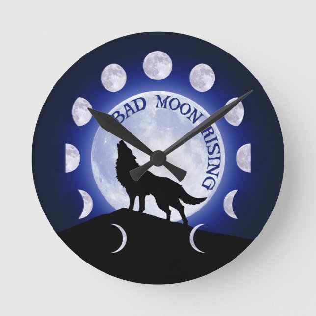 Werewolf Moon Phase Bad Moon Clock (Front)